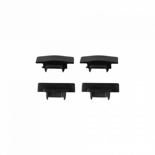 Süllyesztett LED alumínium profil, fekete, 2m, matt borítással LED szalagokhoz + végzárókkal, Ecolight P sorozat