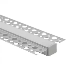   Alumínium profil, süllyesztett, LED-hez, süllyesztett, KARTON / GIPSZ lapokhoz, 1 m, opál lámpabúrával és Ecolight végzárókkal