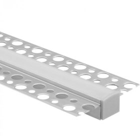   Alumínium profil, süllyesztve, LED-hez, KARTON/GIPS lapokba süllyesztve, 1 m, matt lámpabúrával és Ecolight végsapkákkal
