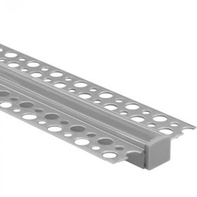   Alumínium profil, süllyesztve, LED-hez, KARTON/GIPS lapokba süllyesztve, 1 m, átlátszó lámpabúrával és Ecolight végsapkákkal