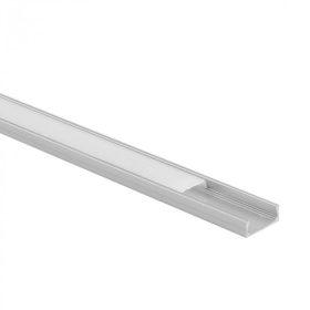   Felületre szerelhető eloxált alumínium LED profil 1m matt borítással LED szalagokhoz + végzárókkal N Ecolight sorozat