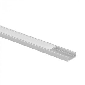   Felületre szerelhető eloxált alumínium LED profil 1m matt borítással LED szalagokhoz + végzárókkal Ecolight N sorozat