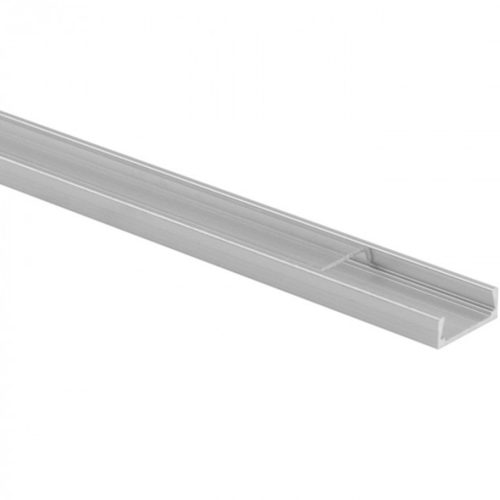 Alumínium profil LED szalagokhoz, eloxált, süllyesztett/felületre szerelhető, 2m, átlátszó borítással és Ecolight végsapkákkal