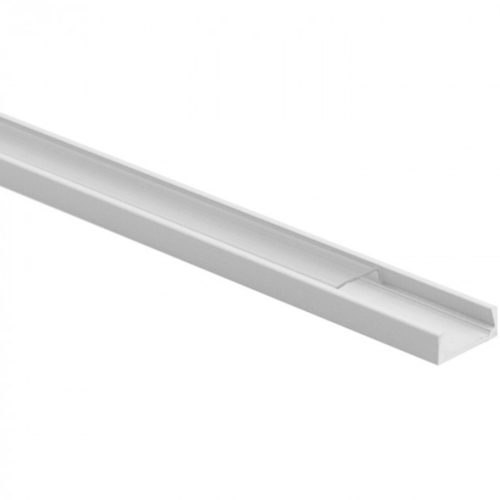 Alumínium profil LED szalagokhoz, fehér, süllyesztett/falra szerelhető, 2m, átlátszó lámpabúrával és Ecolight végsapkákkal