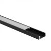 Felületre szerelhető fekete alumínium LED profil 2m matt borítással LED szalagokhoz + végzárókkal Ecolight N sorozat