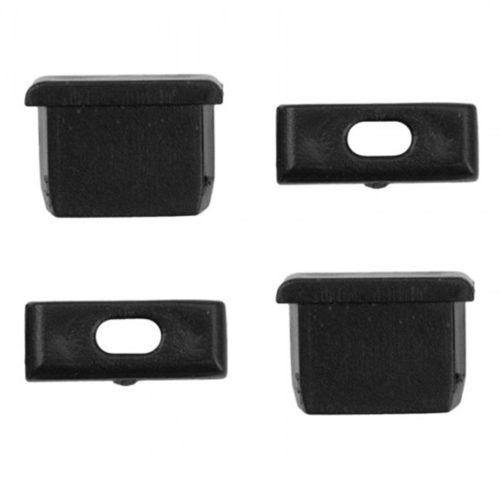 Alumínium profil LED szalagokhoz, fekete, süllyesztett/falra szerelhető, 2m, opál lámpabúrával és Ecolight végsapkákkal