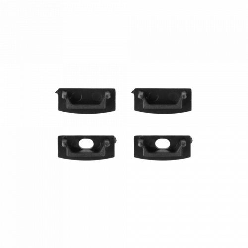 Felületre szerelhető fekete alumínium LED profil 2m átlátszó borítással LED szalagokhoz + végzárókkal Ecolight N sorozat