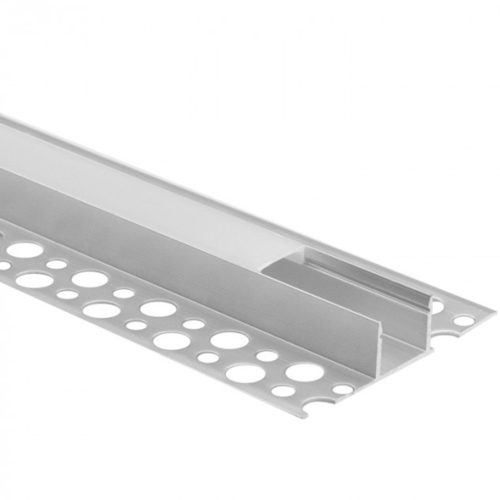Felületre szerelhető alumínium profil LED-hez KARTON/GIPS kártyákhoz 2m Opal diffúzorral és Ecolight végzárókkal