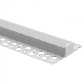   Alumínium profil, felületre szerelt, fehér, LED-hez, KARTON / GIPSZkarton lapokhoz, 2 m, opál lámpabúrával és Ecolight végzárókkal