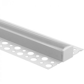   Fehér felületre szerelt alumínium profil LED-hez KARTON/GIPS kártyákhoz 2m átlátszó lámpabúrával és Ecolight végsapkákkal