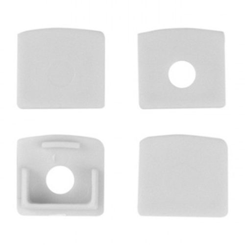 Fehér felületre szerelt alumínium profil LED-hez KARTON/GIPS kártyákhoz 2m átlátszó lámpabúrával és Ecolight végsapkákkal