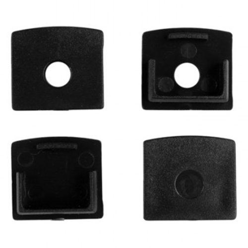 Alumínium profil, süllyesztett, fekete, LED-hez, KARTON / GIPSZ lapokhoz, 2 m, matt lámpabúrával és Ecolight végzárókkal