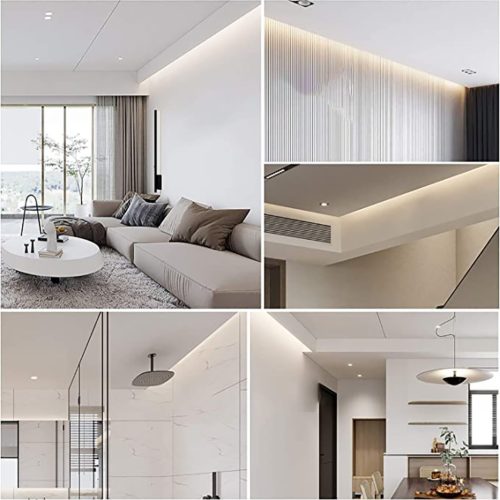 Alumínium profil LED Silver Corner 2m-hez fagyos lámpabúrával és Ecolight végsapkákkal