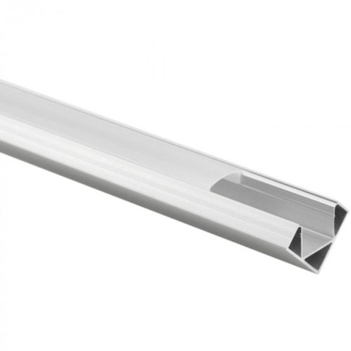 Alumínium profil 2m-es LED Silver Cornerhez, tejes lámpaernyővel és Ecolight végzárókkal