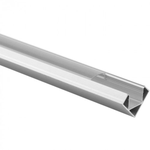 Alumínium profil LED Silver Corner 2m-hez, átlátszó lámpabúrával és Ecolight végsapkákkal