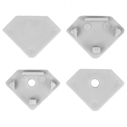 Alumínium profil LED Silver Corner 2m-hez, átlátszó lámpabúrával és Ecolight végsapkákkal