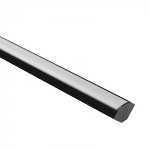 Sarokba szerelhető alumínium LED profil, fekete, 2 m, matt borítással, LED szalagokhoz + végzárókkal, R sorozat, Ecolight