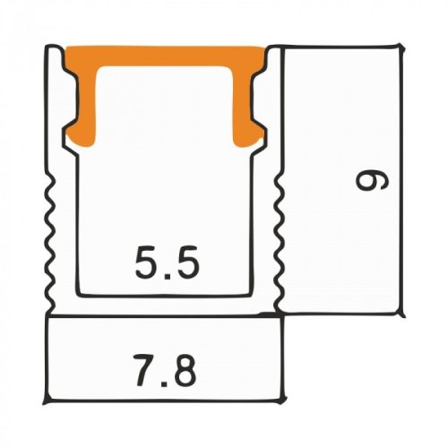 Felületre szerelhető eloxált alumínium LED profil 2m matt borítással LED szalagokhoz + végzárókkal NW Ecolight sorozat