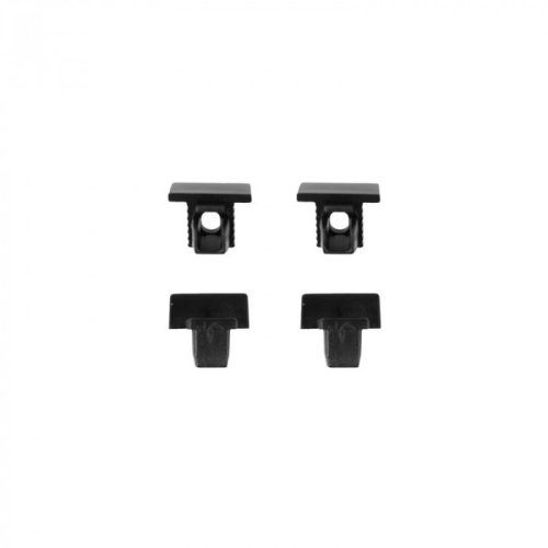 Süllyesztett alumínium LED profil, fekete, 2m, matt borítással LED szalagokhoz + végzárókkal, PW Ecolight sorozat