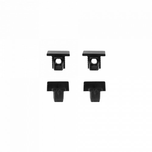 Süllyesztett alumínium LED profil, fekete, 2m, matt borítással LED szalagokhoz + végzárókkal, PW Ecolight sorozat