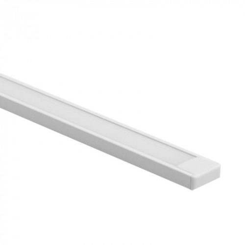 Felületre szerelhető fehér alumínium LED profil 1m matt borítással LED szalagokhoz + végzárókkal Ecolight N sorozat