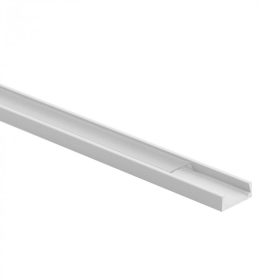   Felületre szerelhető fehér alumínium LED profil 1m átlátszó borítással LED szalagokhoz + végzárókkal Ecolight N sorozat