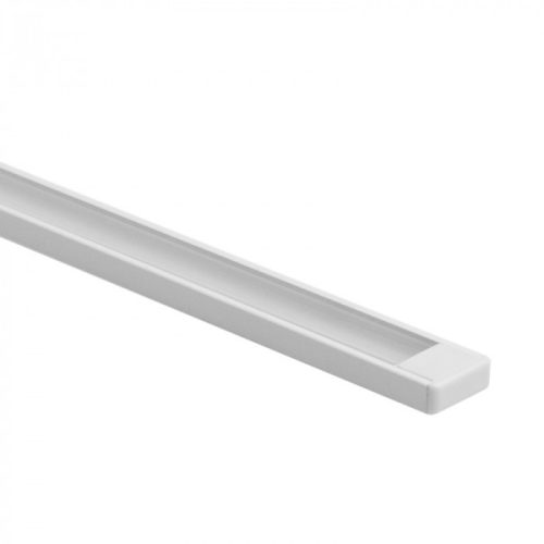 Felületre szerelhető fehér alumínium LED profil 1m átlátszó borítással LED szalagokhoz + végzárókkal Ecolight N sorozat
