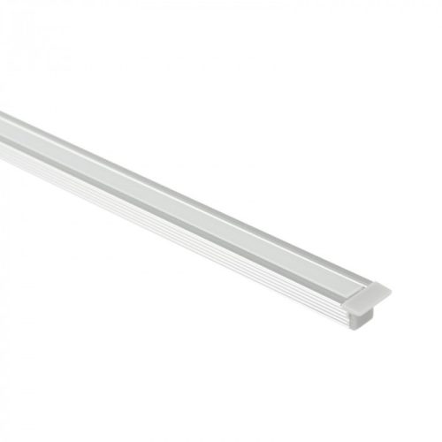 Süllyesztett eloxált alumínium LED profil 1m matt borítással LED szalagokhoz + végzárókkal PW Ecolight sorozat