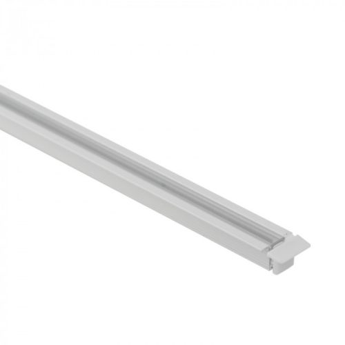 Süllyesztett LED alumínium profil fehér 1m átlátszó borítással LED szalagokhoz + végzárókkal PW Ecolight sorozat