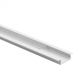   Süllyesztett LED alumínium profil fehér 1m átlátszó borítással LED szalagokhoz + végzárókkal P sorozat Ecolight