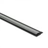 Süllyesztett LED alumínium profil, fekete, 1m, átlátszó borítással LED szalagokhoz + végzárókkal, Ecolight P sorozat
