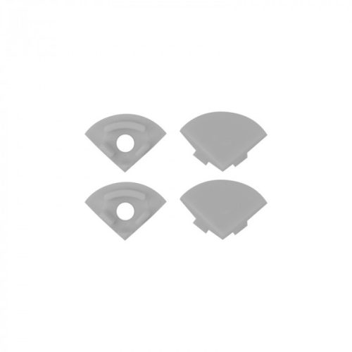 Sarokba szerelhető eloxált alumínium LED profil 2m átlátszó borítással LED szalagokhoz + végzárókkal RW Ecolight sorozat