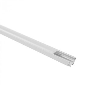   Sarokba szerelhető fehér LED alumínium profil 1m matt borítással LED szalagokhoz + végzárókkal R sorozat Ecolight