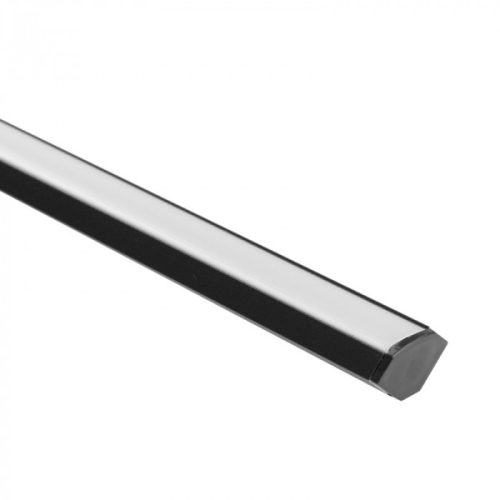 Sarokba szerelhető alumínium LED profil, fekete, 1 m, matt borítással, LED szalagokhoz + végzárókkal, R sorozat, Ecolight