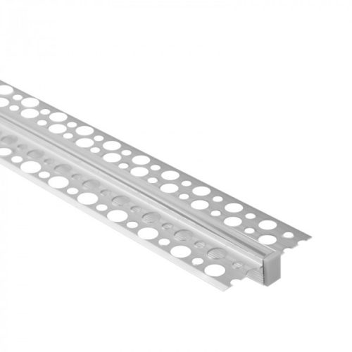 LED alumínium profil gipszkartonhoz REGIPS süllyesztett, süllyesztett, eloxált, 1m átlátszó borítással LED szalagokhoz + végzárókkal GPW Ecolight sorozat