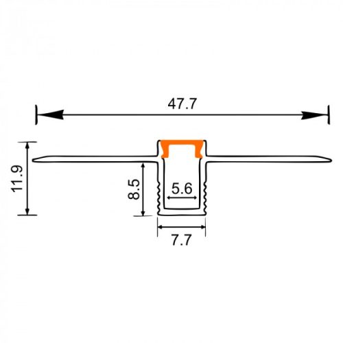 LED alumínium profil gipszkartonokhoz REGIPS süllyesztett, süllyesztett eloxált 2m tejszerű borítással LED szalagokhoz + végzárókkal GPW Ecolight sorozat