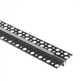   LED alumínium profil gipszkartonokhoz REGIPS süllyesztett, süllyesztett, fekete, 2m átlátszó borítással LED szalagokhoz + végzárókkal GPW Ecolight sorozat