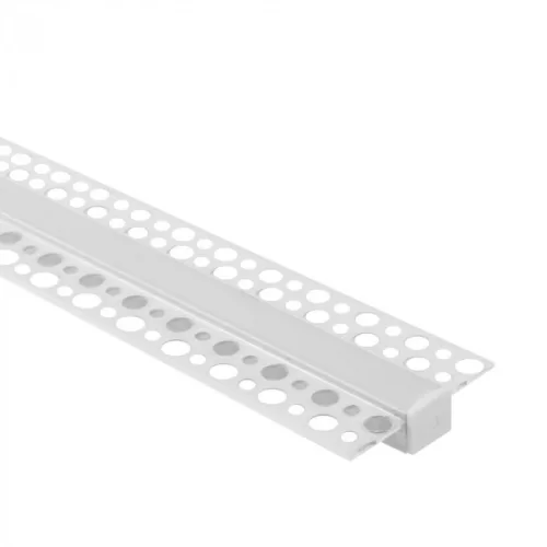 LED alumínium profil gipszkartonokhoz REGIPS süllyesztett, fehér, 1m matt borítással LED szalagokhoz + végzárókkal GP Ecolight sorozat