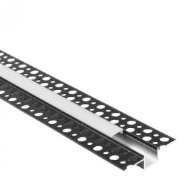   LED alumínium profil gipszkartonokhoz REGIPS süllyesztett, fekete, 1m matt borítással LED szalagokhoz + végzárókkal GP Ecolight sorozat