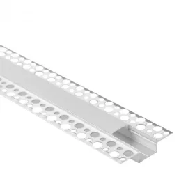   LED alumínium profil gipszkartonokhoz REGIPS széles, süllyesztett eloxált 2m tejszerű borítással LED szalagokhoz + végzárók GPS Ecolight sorozat