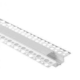   LED alumínium profil gipszkartonhoz REGIPS széles, süllyesztett eloxált 2m matt borítással LED szalagokhoz + végzárókkal GPS Ecolight sorozat