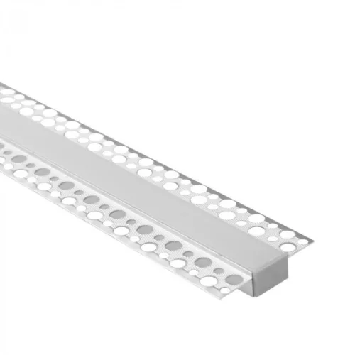 LED alumínium profil gipszkartonokhoz REGIPS széles, süllyesztett eloxált 2m tejszerű borítással LED szalagokhoz + végzárók GPS Ecolight sorozat