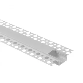   LED alumínium profil gipszkartonhoz REGIPS széles süllyesztett fehér 2m matt borítással LED szalagokhoz + végzárókkal GPS Ecolight sorozat