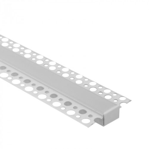 LED alumínium profil gipszkartonhoz REGIPS széles süllyesztett fehér 2m matt borítással LED szalagokhoz + végzárókkal GPS Ecolight sorozat