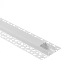   REGIPS alumínium LED profil gipszkartonhoz, széles, csempe alá helyezhető, fehér, 1 m, matt borítással, LED szalagokhoz + végzárókkal, GNS Ecolight sorozat