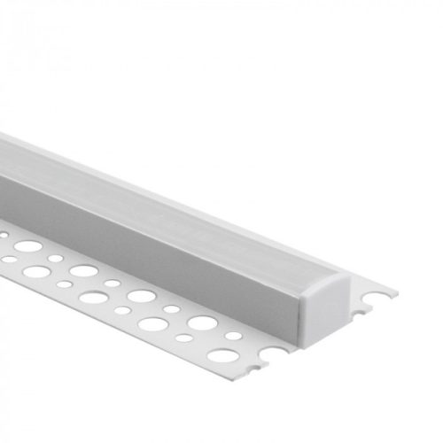 REGIPS alumínium LED profil gipszkartonhoz, csempe alá, fehér, 1m, matt ernyővel LED szalagokhoz + végzárókkal, GN Ecolight sorozat