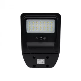   Napelemes ipari LED utcai lámpatest 50W 800lm 4000K semleges fehér téglalap alakú fekete IP65 mozgás- és alkonyérzékelővel Ecolight