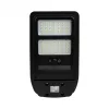 Napelemes ipari LED utcai lámpatest 100W 1400lm 4000K semleges fehér téglalap alakú fekete-szürke IP65 mozgás- és alkonyérzékelővel Ecolight