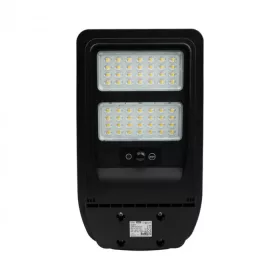   Napelemes ipari LED utcai lámpatest 100W 1400lm 4000K semleges fehér téglalap alakú fekete-szürke IP65 mozgás- és alkonyérzékelővel Ecolight