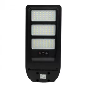   Napelemes ipari LED utcai lámpatest 150W 1800lm 4000K semleges fehér téglalap alakú fekete IP65 mozgás- és alkonyérzékelővel Ecolight